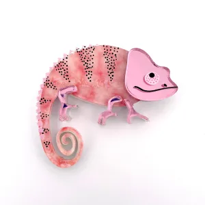 Grapefruit chameleon - mini Brooch