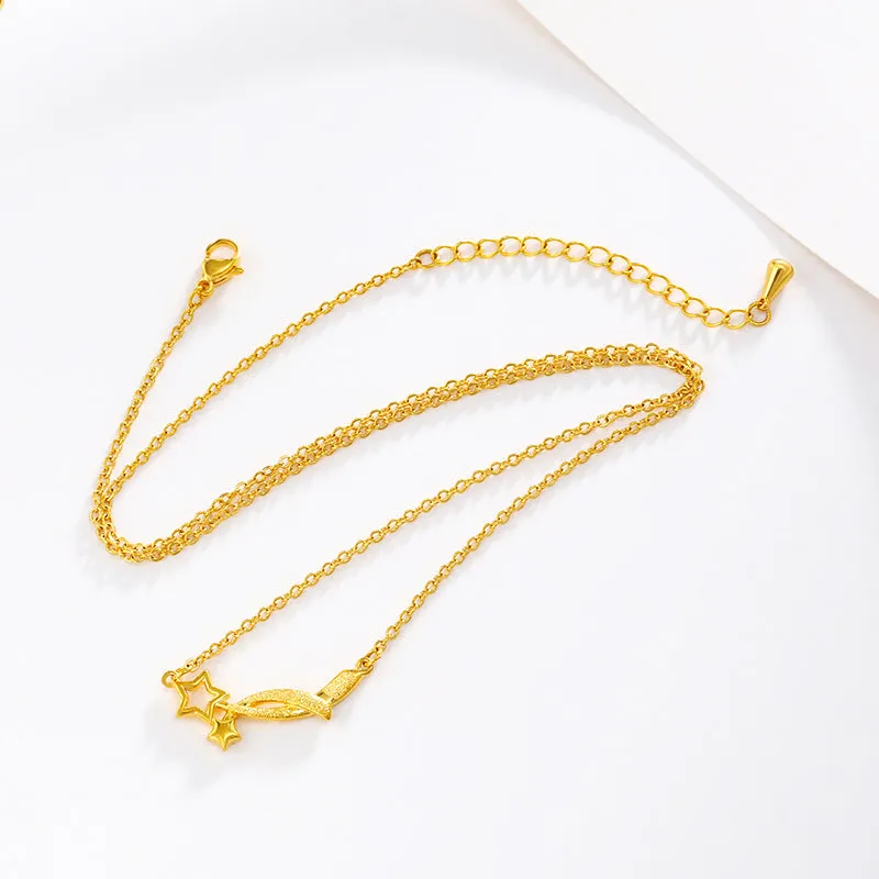 Jewelry New Meteor Necklace Female Niche Design  Fashion Temperament Star Clavicle Chain