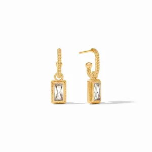 Julie Vos, Baguette Hoop & Charm Earrings