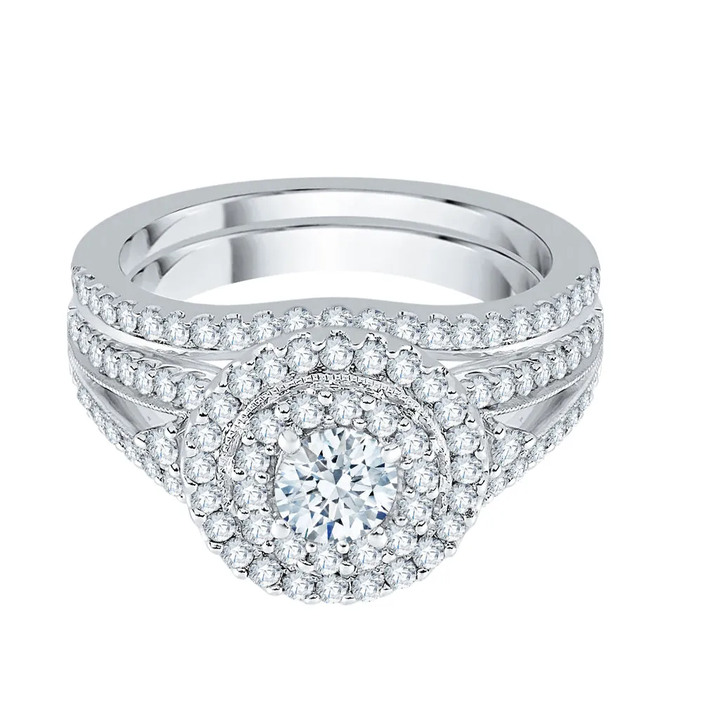 KATARINA 2/3 cttw Lab Grown Diamond Bridal Ring Set in 14K Gold