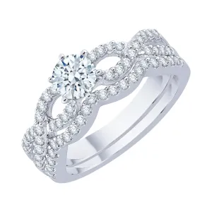 KATARINA 7/8 cttw Lab Grown Diamond Bridal Ring Set in 14K Gold