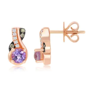 Le Vian Chocolatier Cotton Candy Amethyst Twist Chocolate Diamonds Earrings