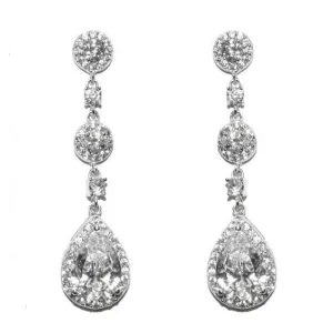 Lina Linear Dangle Pear Drop Earrings | 38mm