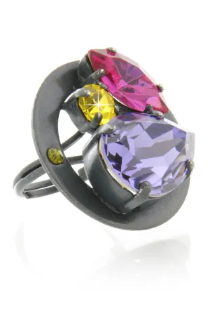 LK DESIGNS Multi Crystal Ring