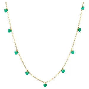 Love U Necklace gold plated - Light Green