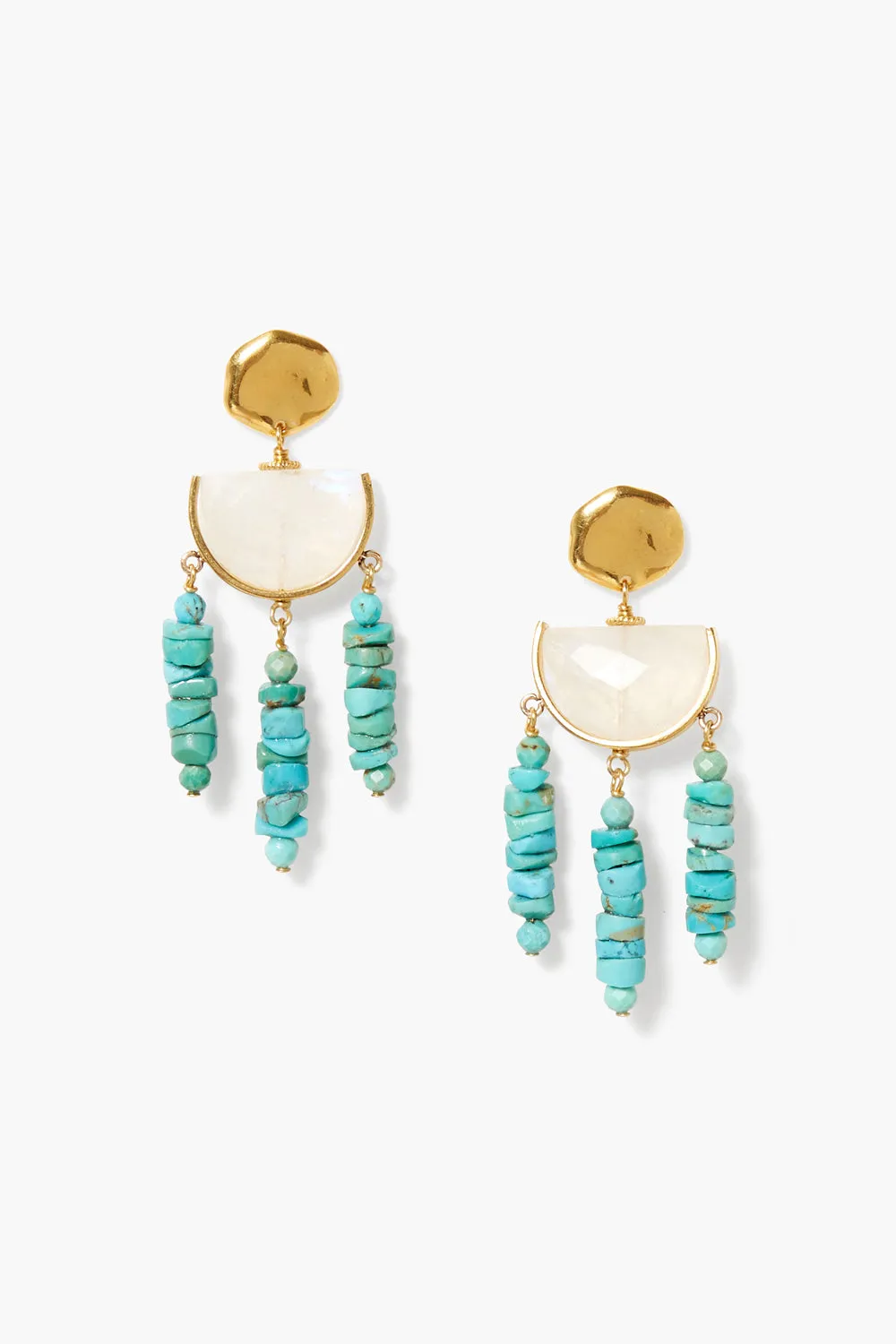 Luna Chandelier Earrings Turquoise Mix