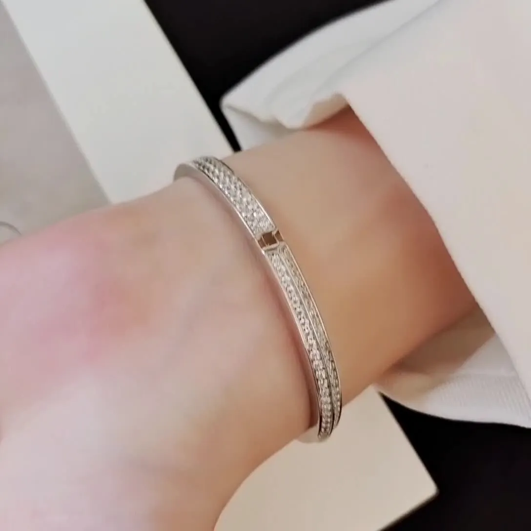 Luxury Full Diamond Wide TT Letter Bracelet