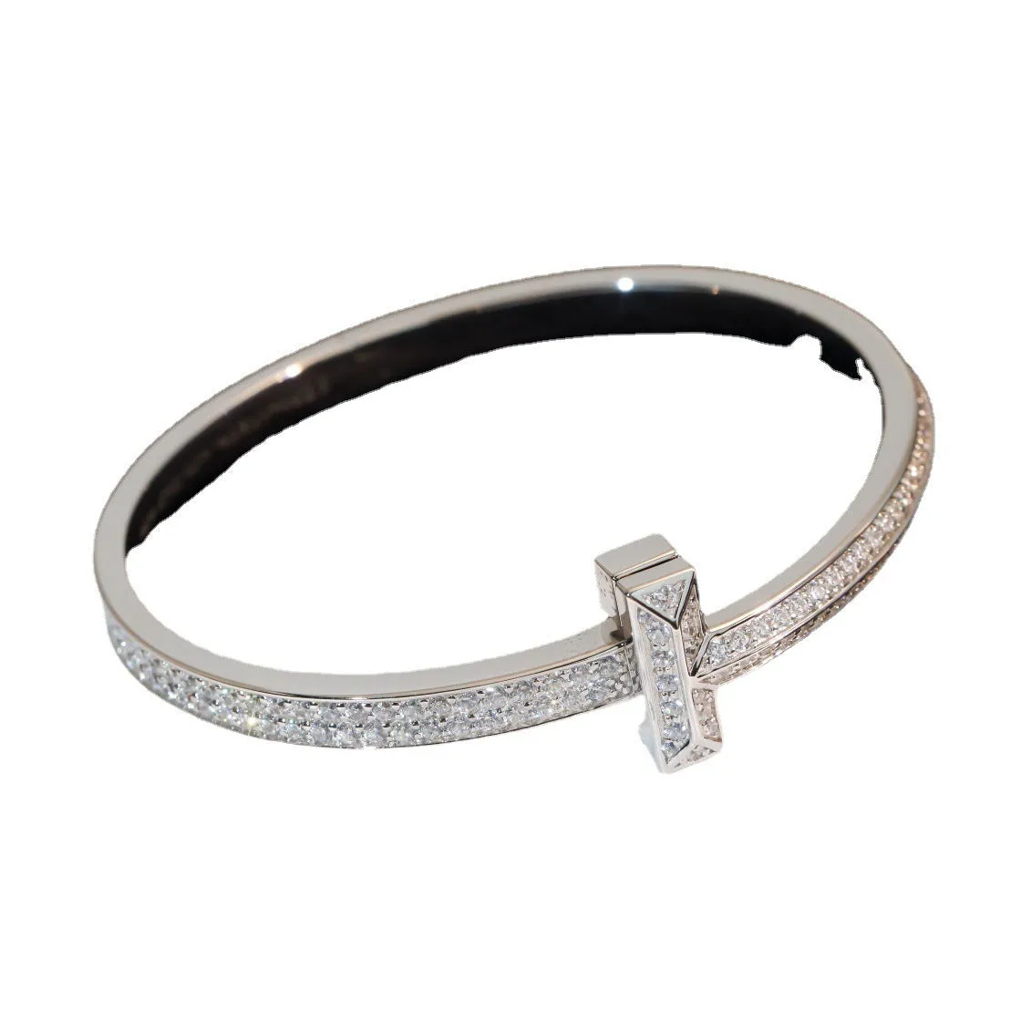 Luxury Full Diamond Wide TT Letter Bracelet