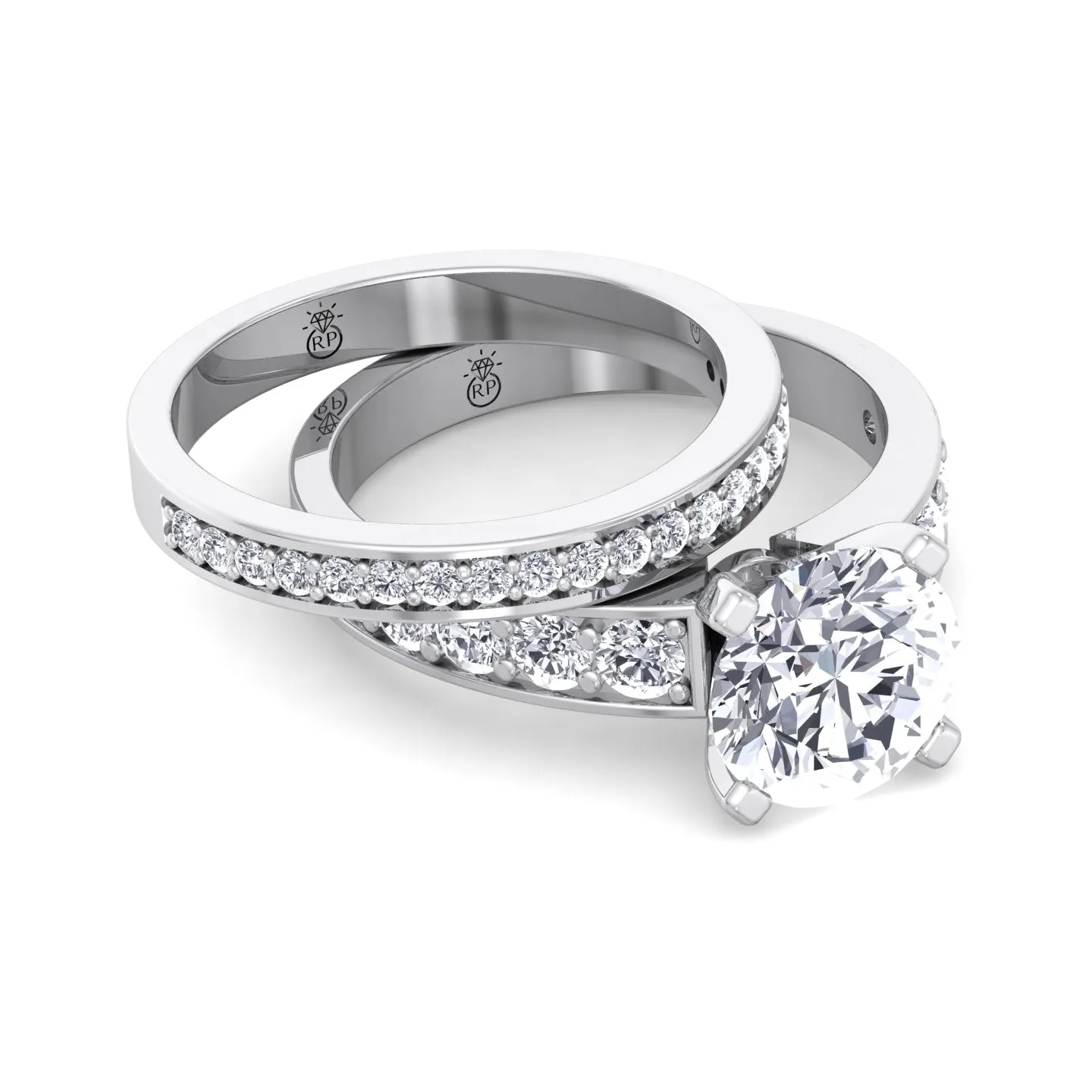 Marina - Channel Set Wedding Band (0.08 CT)