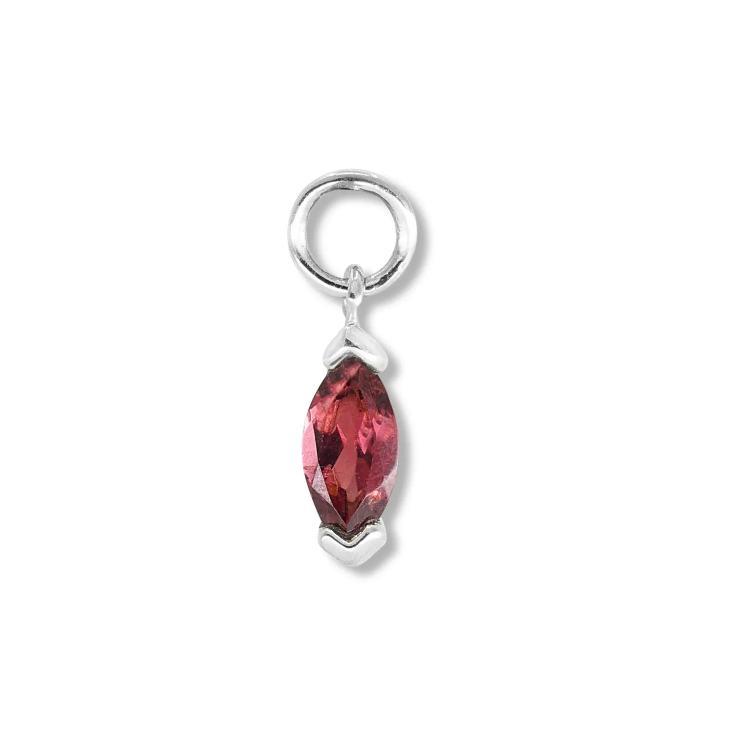 Marquise Rhodolite Silver Charm