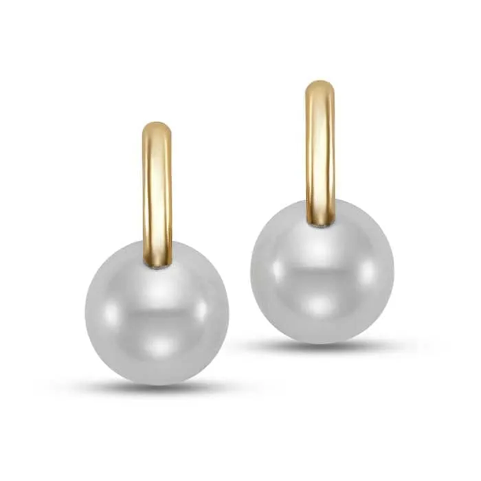 Mastoloni 11-11.5mm Pearl Huggie Earrings in 18K Yellow Gold