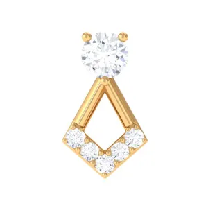 Minimalist Moissanite Unique Geometric Earring in Gold