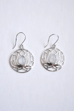 Moonstone Lotus Earrings