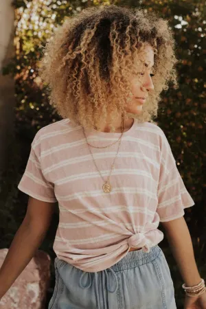 Moonstone Striped Tee in Pink