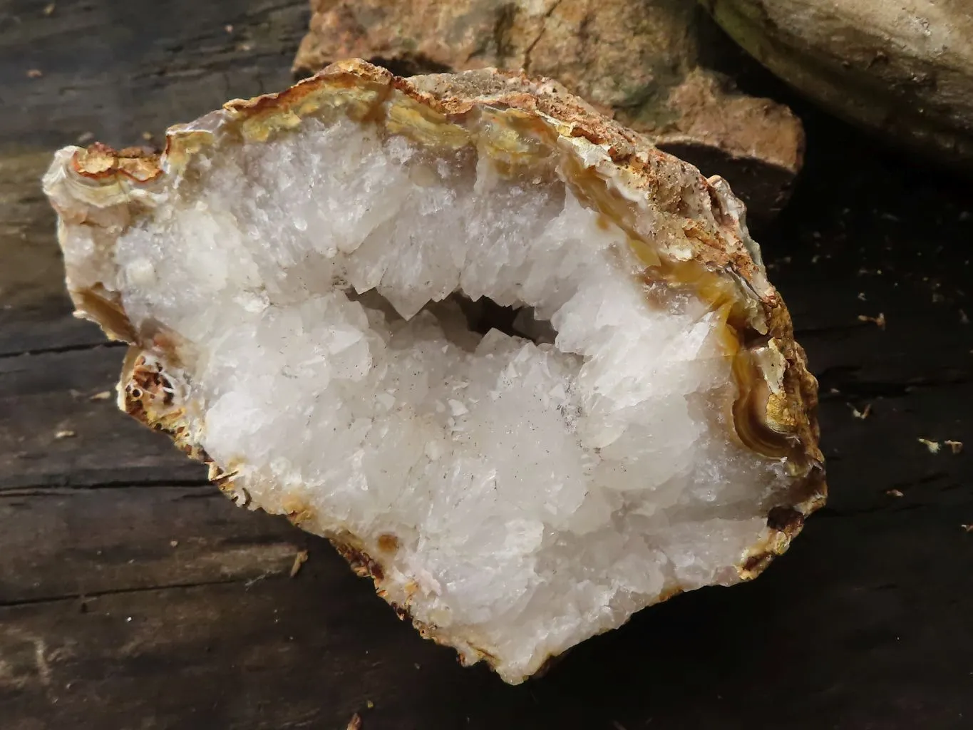 Natural Amethyst & Crystal Centered Geodes x 3 From Zululand, South Africa