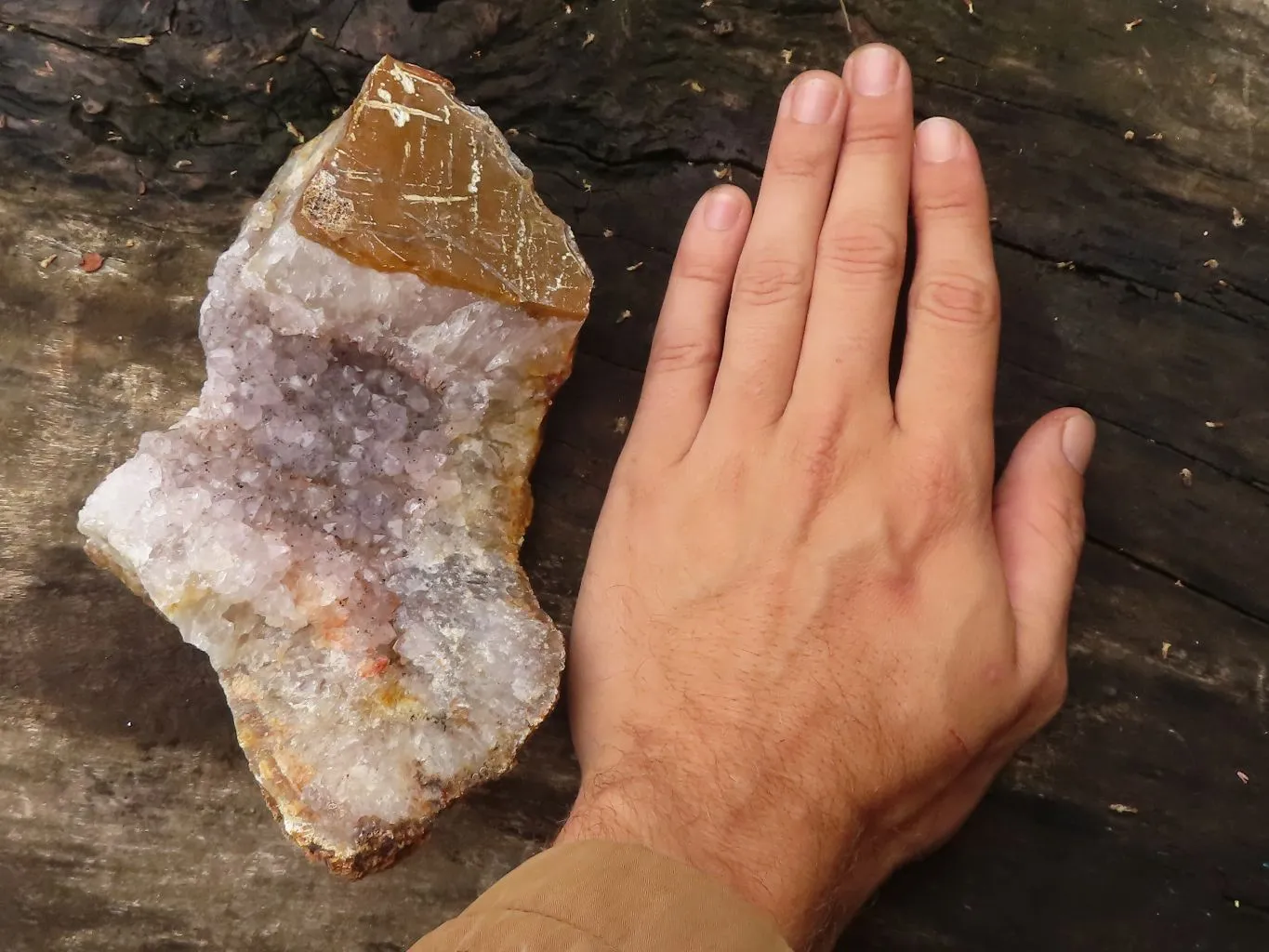 Natural Amethyst & Crystal Centered Geodes x 3 From Zululand, South Africa