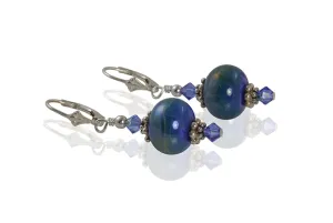 Oasis Blue Green Lampwork Earrings