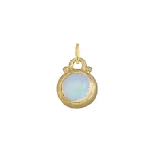 October -- Opalesque Moonstone Birthstone Charm in Gold