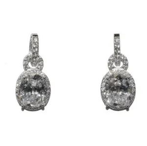 Olexa Oval Halo Drop Earrings | 4ct