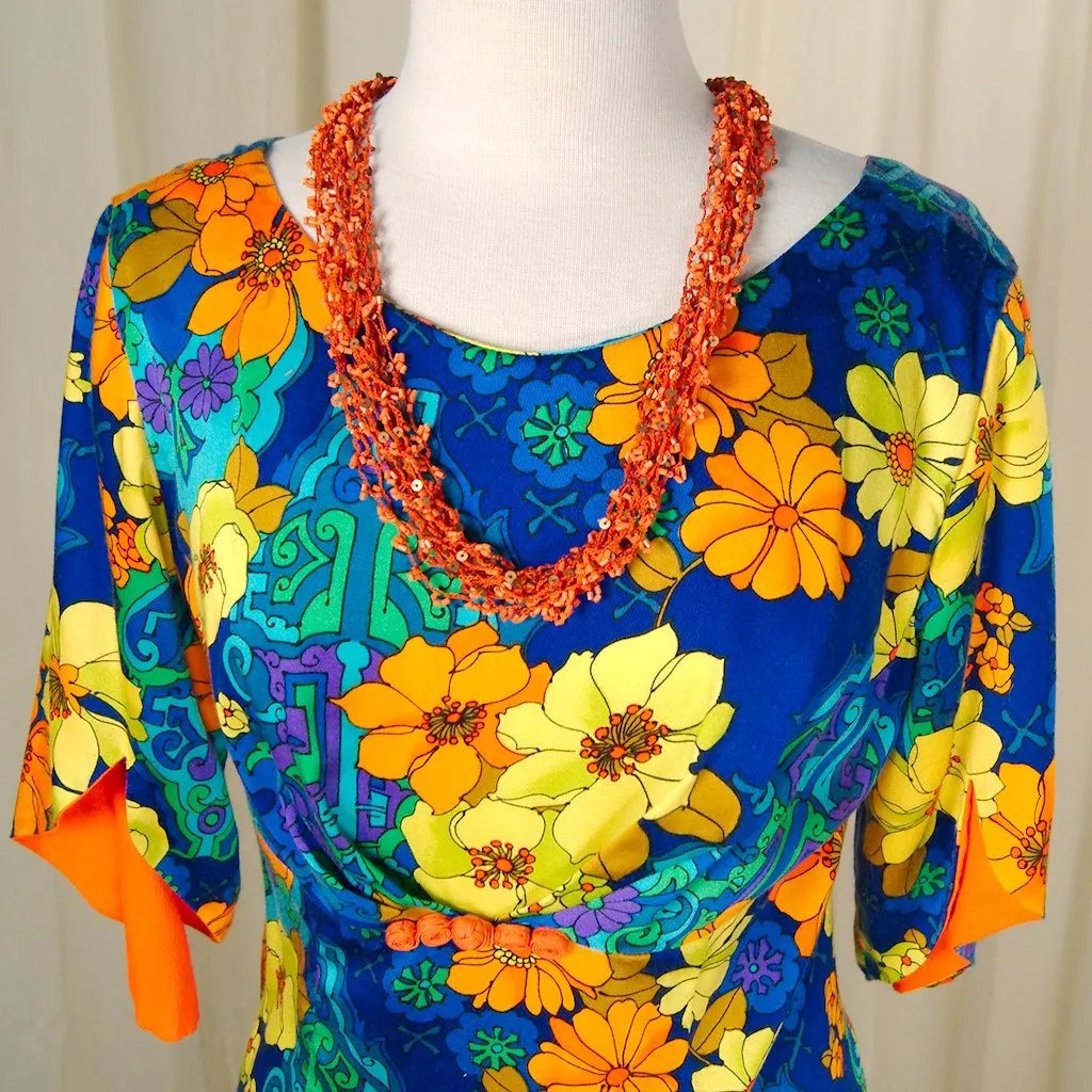 Orange Sequin Tiki Necklace