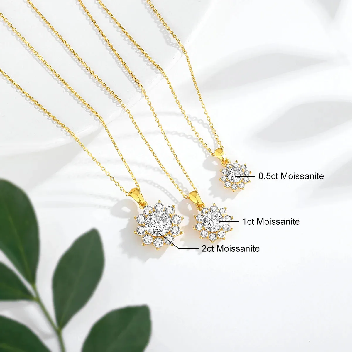 Original Design 18K Gold Moissanite Pendant 2ct VVS1 AU750 Bauhinia Necklace  for Women Anniversary Party Gift Trendy Jewelry