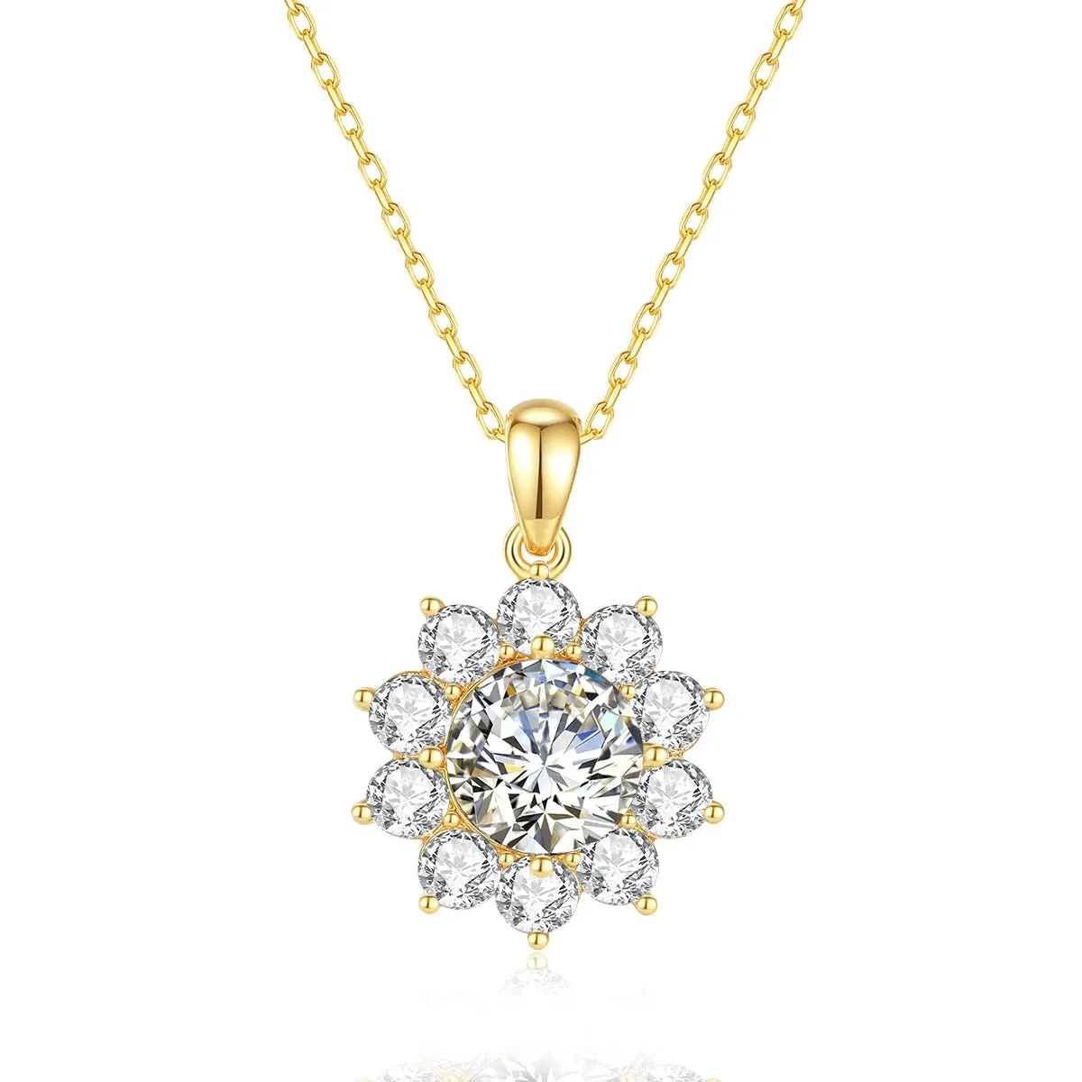 Original Design 18K Gold Moissanite Pendant 2ct VVS1 AU750 Bauhinia Necklace  for Women Anniversary Party Gift Trendy Jewelry