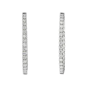 Oval Inside Out Diamond Hoop Earrings