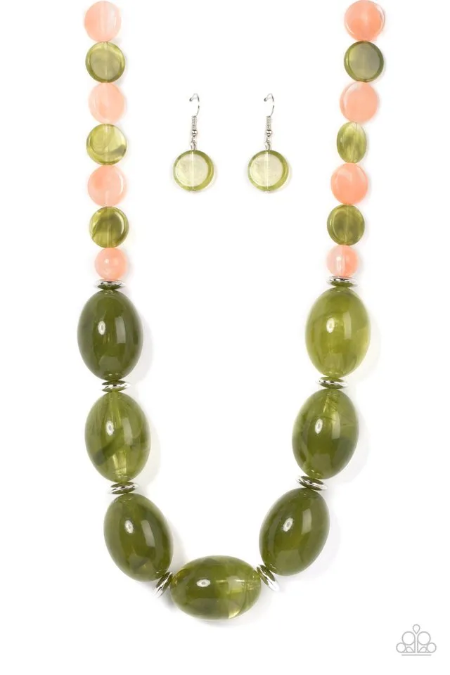 Paparazzi Necklace ~ Belle of the Beach - Green