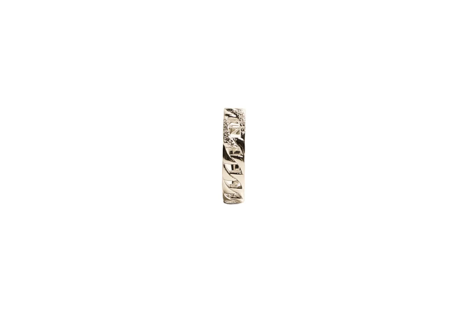 Pave Paperclip Sterling Silver Ring