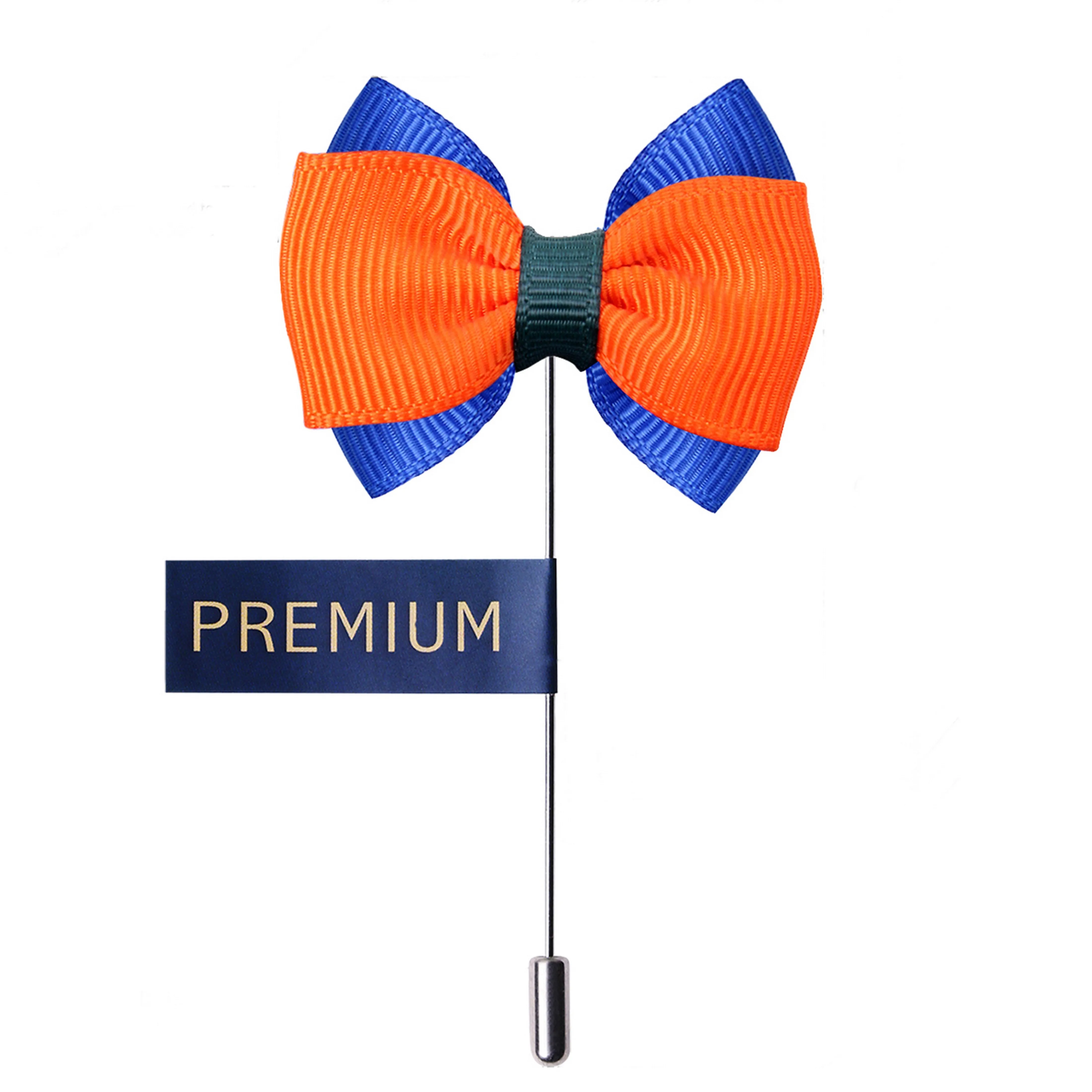 Peluche The Graceful Bow Orange and Blue Brooch