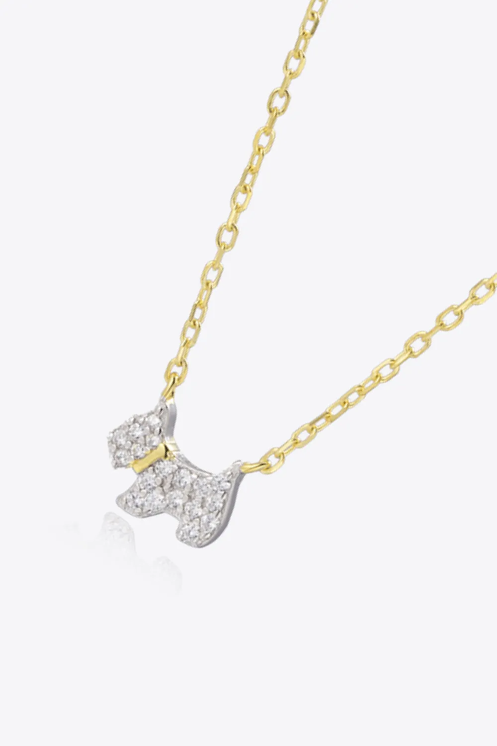 Puppy Zircon 925 Sterling Silver Necklace