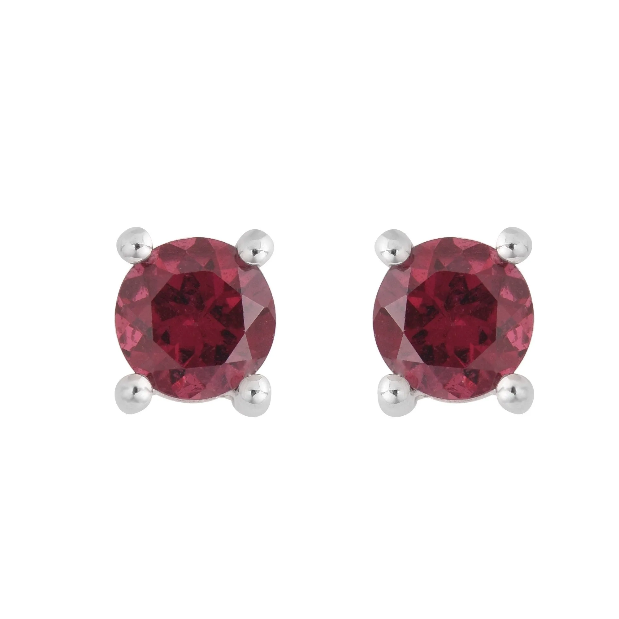 Rhodolite Round Studs Earrings