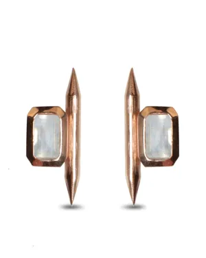 Rose Gold Moonstone Spike Earring