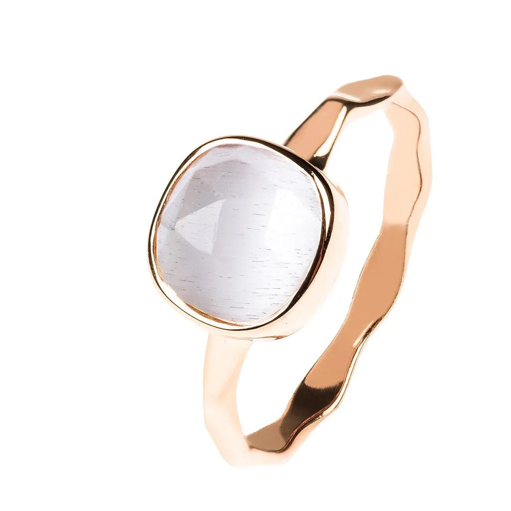 Rose Gold Stacking Ring Moon Stone