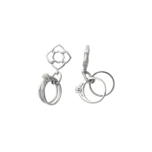 Silver & Diamond Wedding Ring Dangle Charm S181D