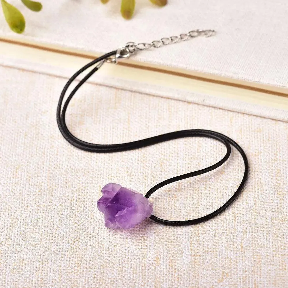 Simple Amethyst Pendant Natural Quartz Stone