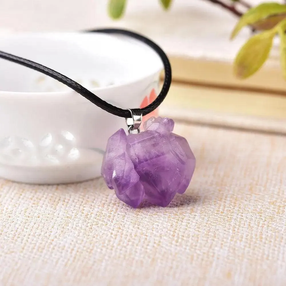 Simple Amethyst Pendant Natural Quartz Stone