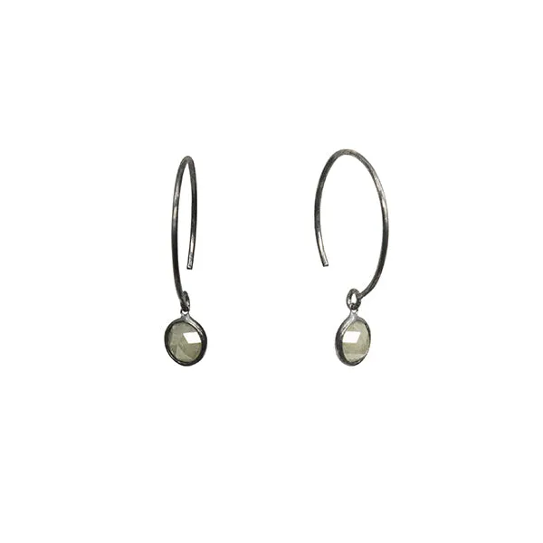 simple gray diamond earrings