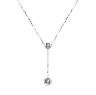 Stainless steel plated 18K rose gold single drill necklace