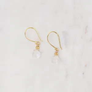 Tiny Moonstone Earrings