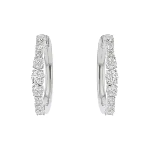 Wave Diamond Hoop Earrings