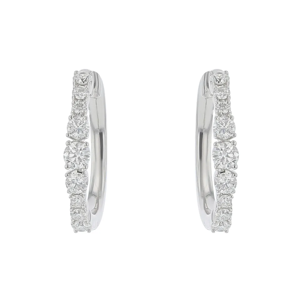 Wave Diamond Hoop Earrings