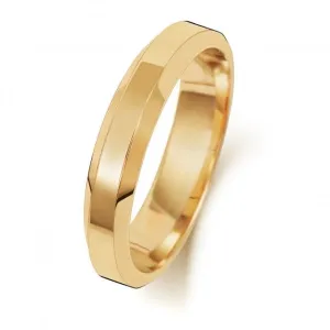 Wedding Band 9ct Gold Wedding Bevelled Edge Ring W144H