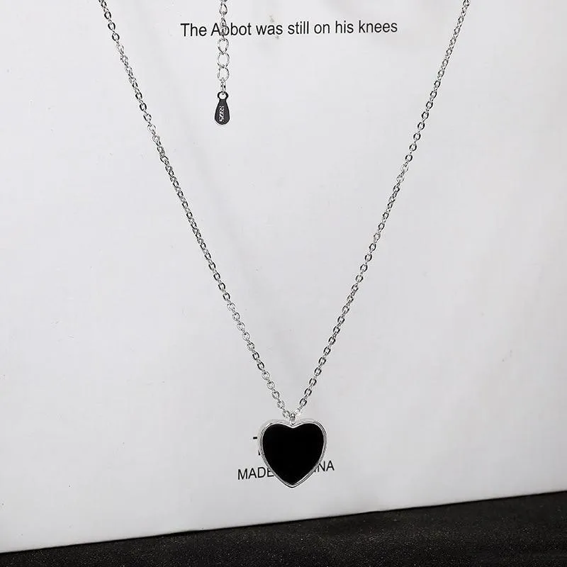 Women Cute Love Heart Rose Pendant Long Chain Necklaces