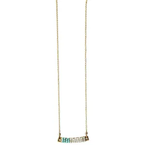 Wrapped Bars Necklace 4930 with Turquoise and White Natural Zircon by Michelle Pressler Jewelry