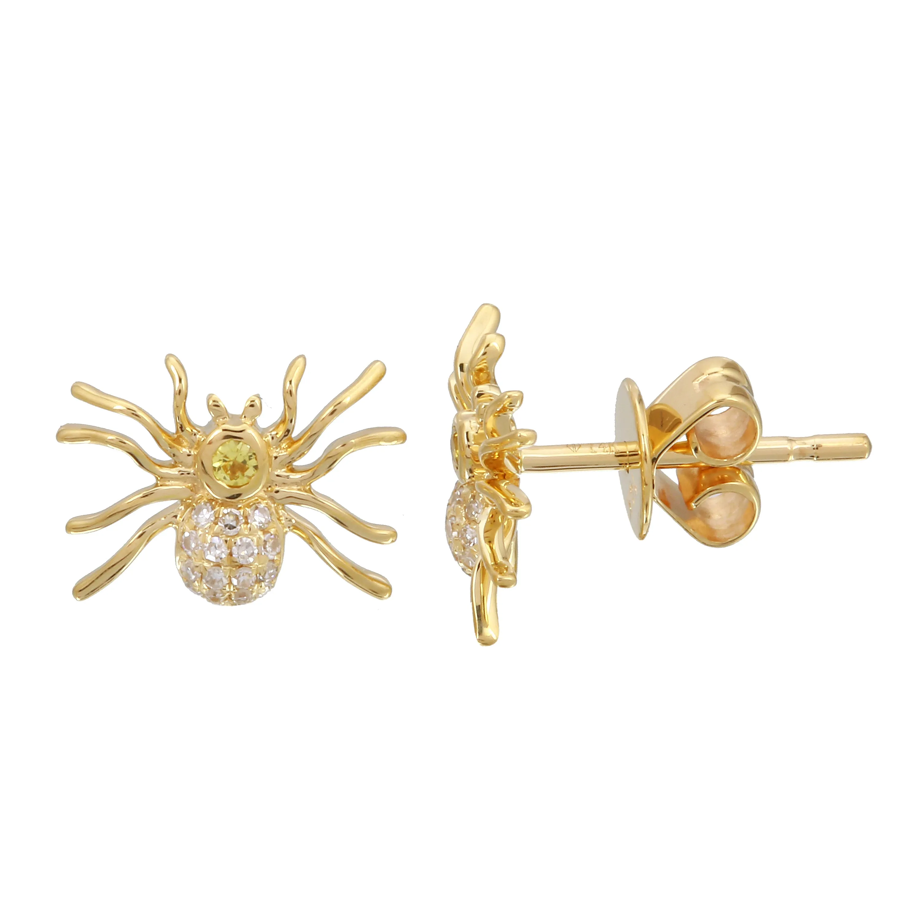 Yellow Spider Earrings