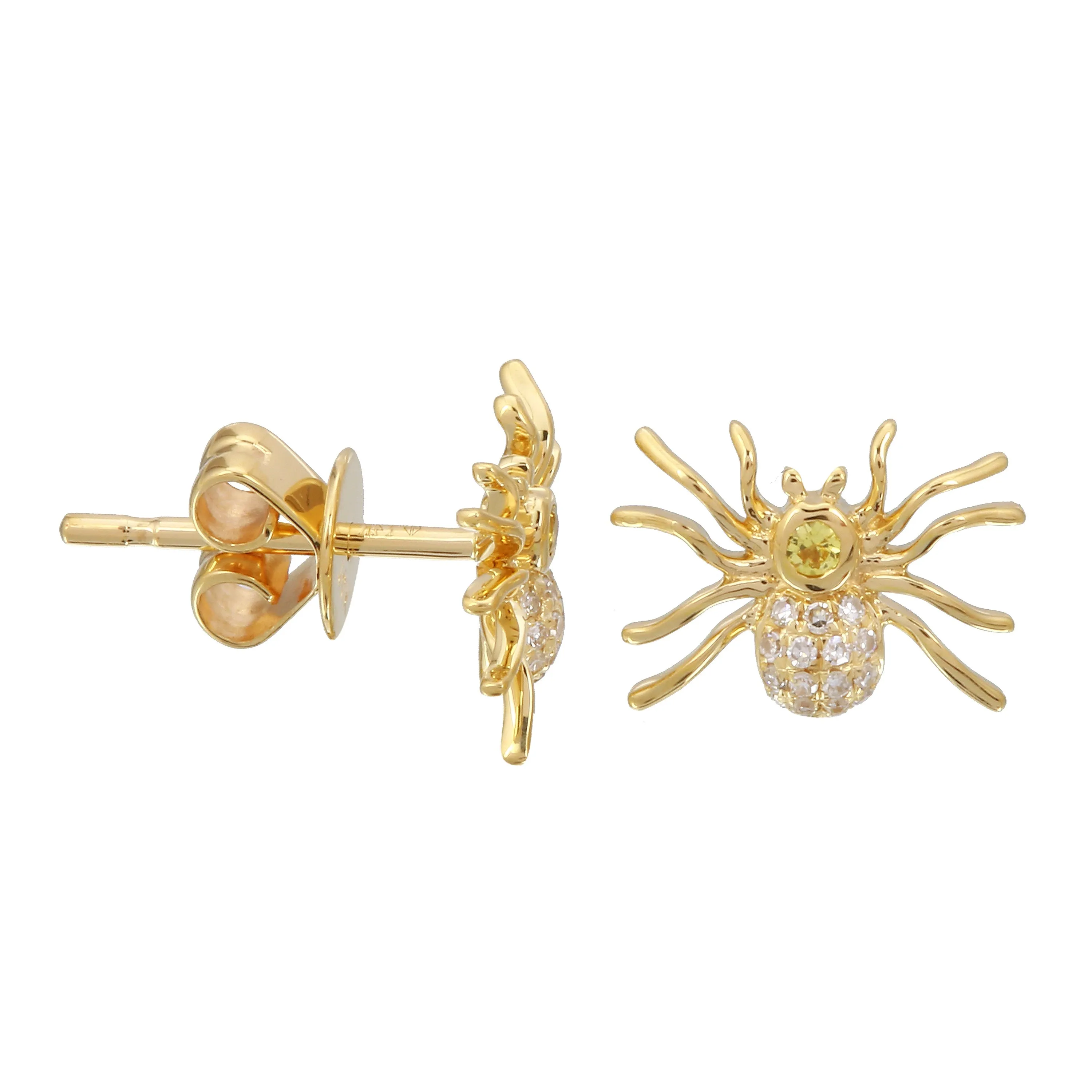 Yellow Spider Earrings