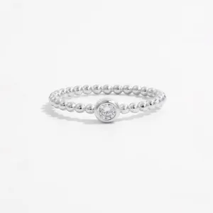 Zircon 925 Sterling Silver Bead Ring