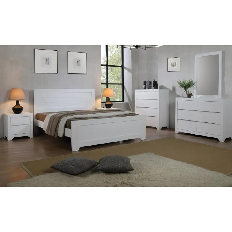 Zircon White Painted King Size Bed