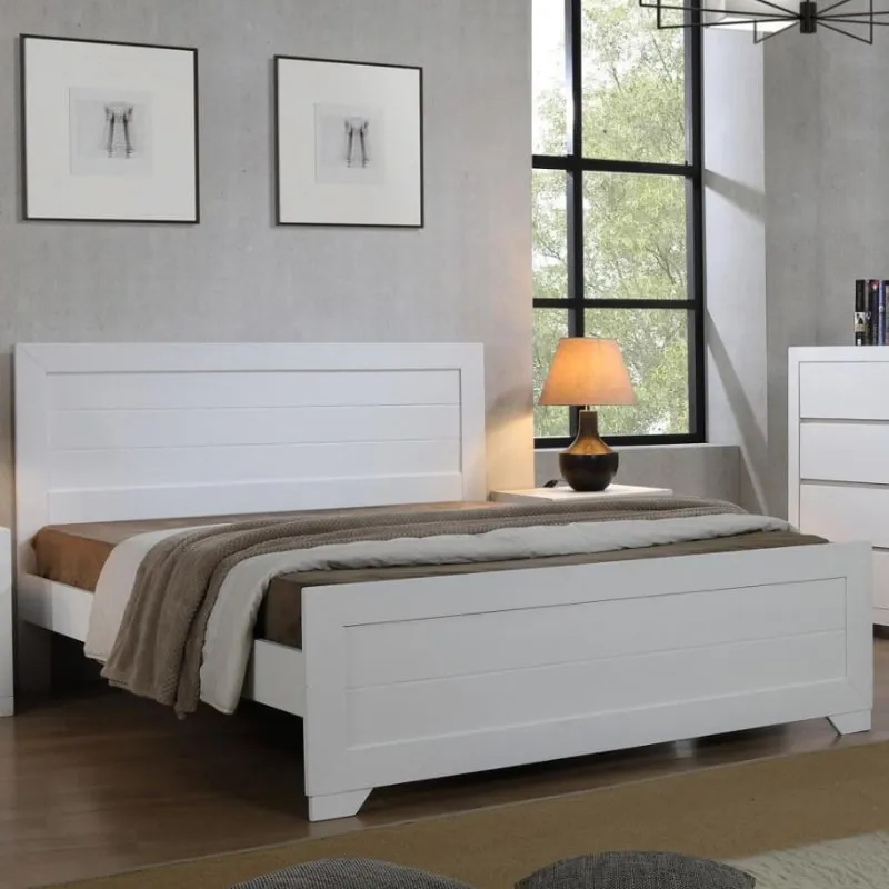 Zircon White Painted King Size Bed